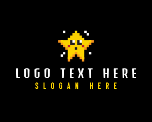Pixelated - Pixel Gaming Star logo design