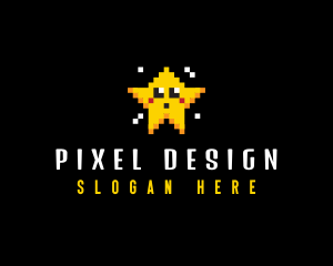 Pixel Gaming Star logo design