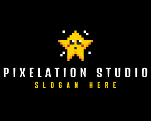 Pixel Gaming Star logo design