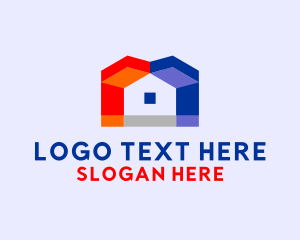 Home Cleaning - Geometric House Building logo design