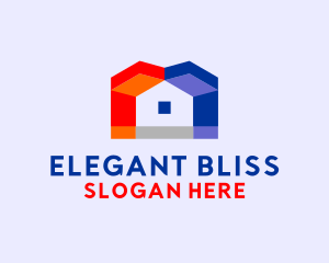 Home Cleaning - Geometric House Building logo design
