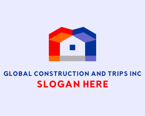 Home Renovation - Geometric House Building logo design