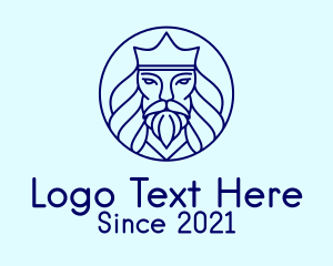Beard - Blue Poseidon Avatar logo design