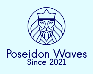 Poseidon - Blue Poseidon Avatar logo design