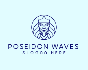 God Poseidon King logo design