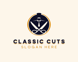 Gentleman Barber Scissor logo design