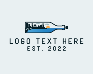 Skyline - Urban Cityscape Bottle logo design