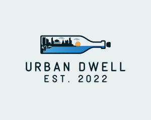 Urban Cityscape Bottle logo design