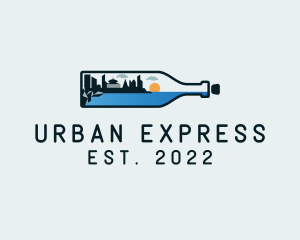 Metro - Urban Cityscape Bottle logo design