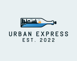 Urban Cityscape Bottle logo design