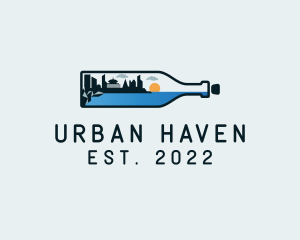 Cityscape - Urban Cityscape Bottle logo design