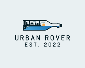 Urban Cityscape Bottle logo design