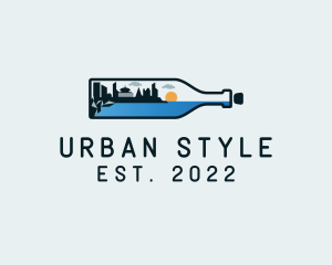 Urban Cityscape Bottle logo design