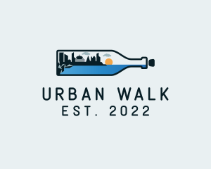 Urban Cityscape Bottle logo design