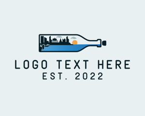 Destination - Urban Cityscape Bottle logo design