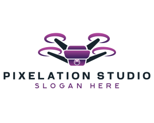 Aerial Drone Quadcopter logo design