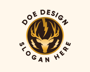 Doe - Electricity Power Deer logo design