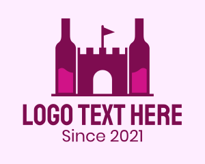 Wine Bottle Castle  logo design