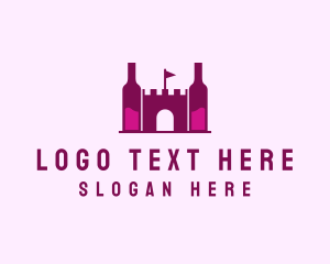 Wine Cellar - Wine Bottle Castle logo design