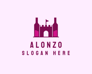 Wine Bottle Castle  logo design