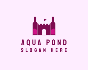 Wine Bottle Castle  logo design