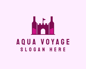 Wine Bottle Castle  logo design