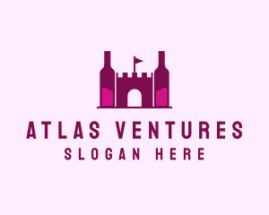 Wine Bottle Castle  logo design