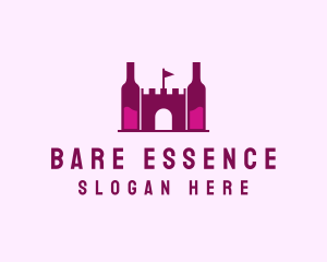 Wine Bottle Castle  logo design