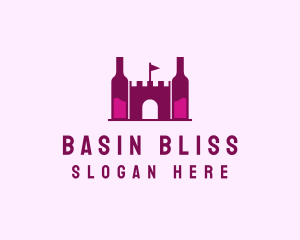 Wine Bottle Castle  logo design