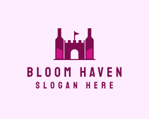 Wine Bottle Castle  logo design