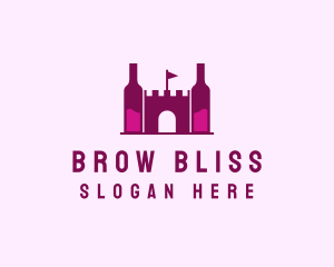 Wine Bottle Castle  logo design