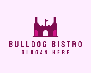 Wine Bottle Castle  logo design