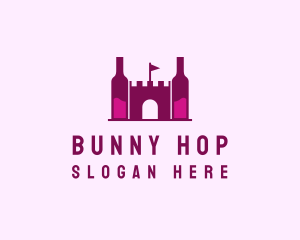 Wine Bottle Castle  logo design