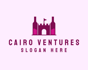 Wine Bottle Castle  logo design