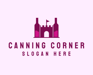 Wine Bottle Castle  logo design