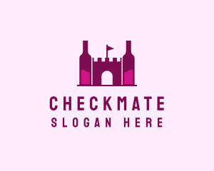 Wine Bottle Castle  logo design