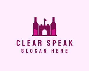 Wine Bottle Castle  logo design