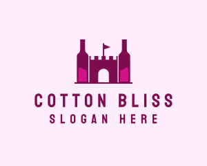 Wine Bottle Castle  logo design