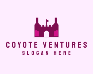 Wine Bottle Castle  logo design