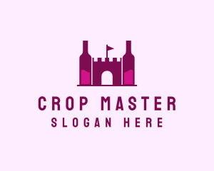 Wine Bottle Castle  logo design