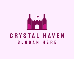 Wine Bottle Castle  logo design