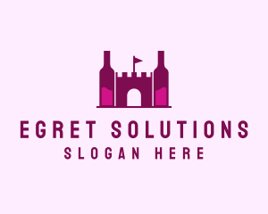 Wine Bottle Castle  logo design