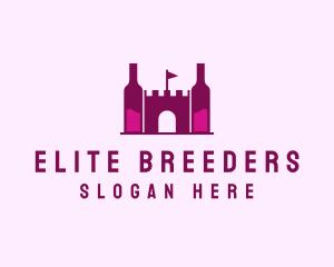 Wine Bottle Castle  logo design