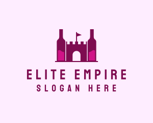 Wine Bottle Castle  logo design