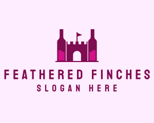 Wine Bottle Castle  logo design