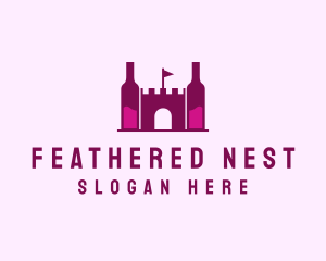 Wine Bottle Castle  logo design