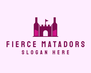 Wine Bottle Castle  logo design