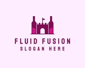 Wine Bottle Castle  logo design