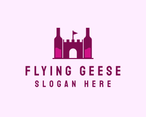 Wine Bottle Castle  logo design