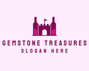 Wine Bottle Castle  logo design